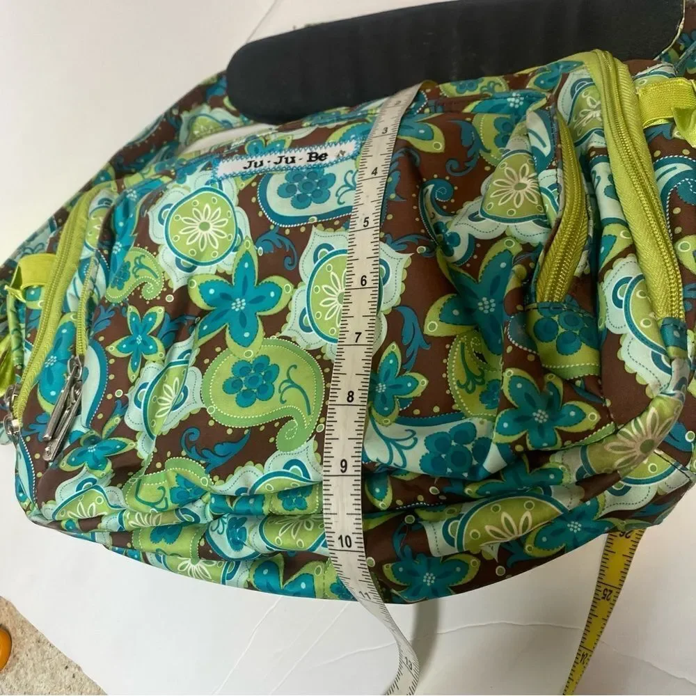 Ju Ju Be Diaper Bag Green Blue Brown Paisley Floral Design